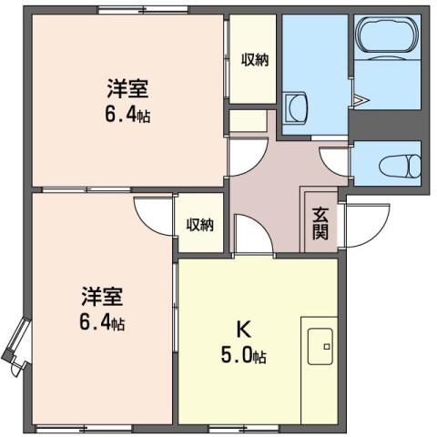 アルス上福岡I(2K/1階)の間取り写真