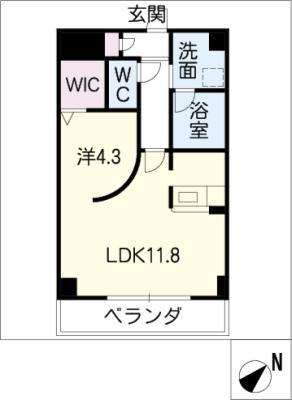 ヴィブレ柱(1LDK/6階)の間取り写真