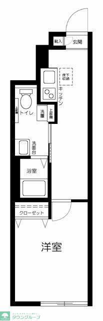 ソルナクレイシア巣鴨(1K/1階)の間取り写真