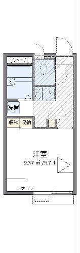 レオパレス足高(1K/2階)の間取り写真