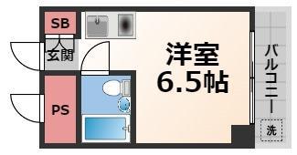 スカイプラザIII(ワンルーム/5階)の間取り写真