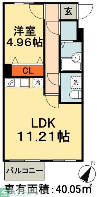 カムフォート登戸III(1LDK/3階)の間取り写真