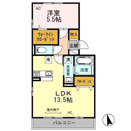 ファミール・カメリア(1LDK/2階)の間取り写真