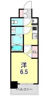 プレサンスOSAKA DEMECITYビーツ(1K/9階)の間取り写真