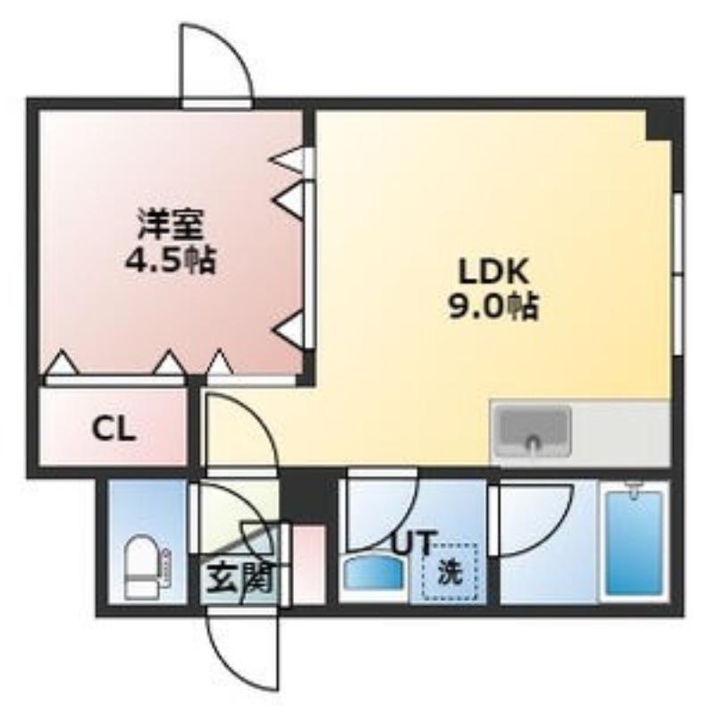 ライブヒア(1LDK/2階)の間取り写真