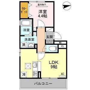 セジュール古橋III(1LDK/1階)の間取り写真