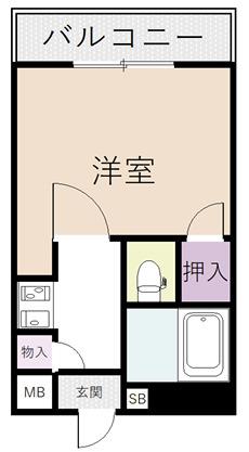 コモテリアK&M(1K/3階)の間取り写真