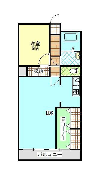 エムズビル(1LDK/6階)の間取り写真