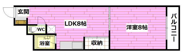 ベータビル(1LDK/5階)の間取り写真