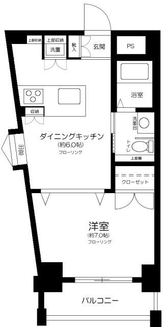 プログレス下高井戸(1DK/4階)の間取り写真