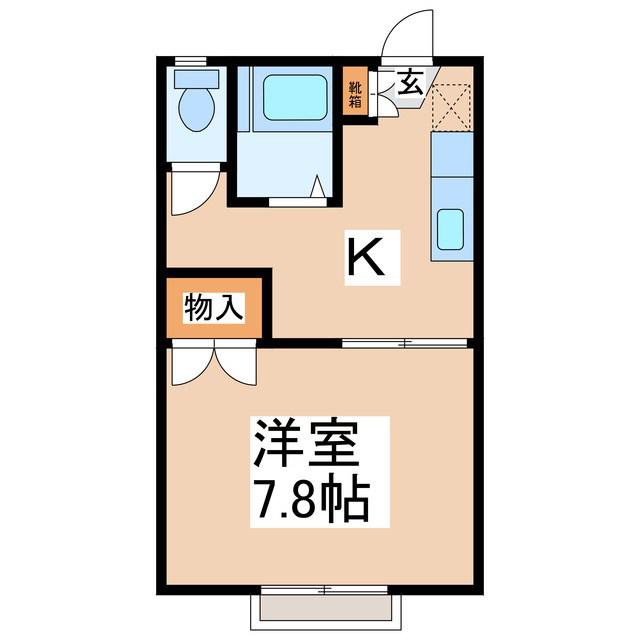 フォーブル佐藤(1K/2階)の間取り写真