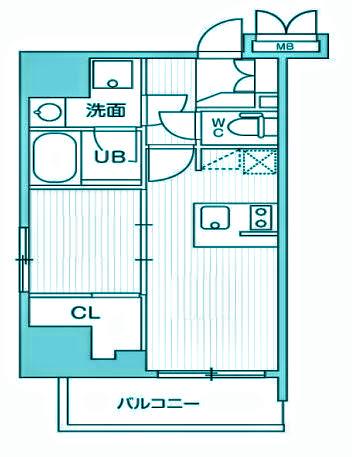 シーフォルム大井町Ⅱ(1DK/3階)の間取り写真