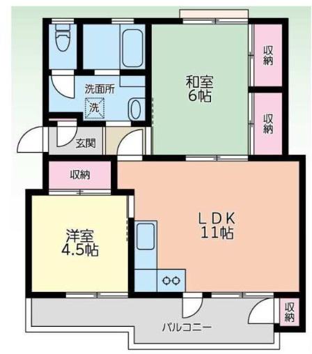 別所アパートメント(2LDK/3階)の間取り写真