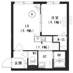 サクラブール栄通(1LDK/1階)の間取り写真
