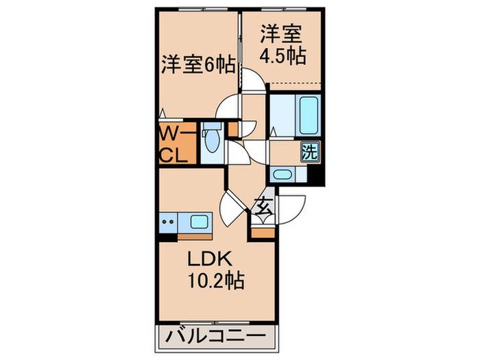 KLAUSE N(2LDK/1階)の間取り写真
