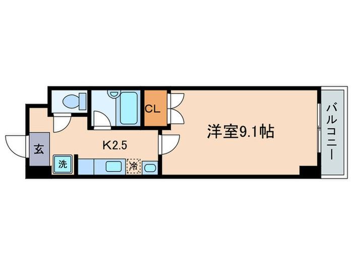 アートプラザ光(1K/2階)の間取り写真