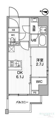 SYFORME木場II(1DK/6階)の間取り写真