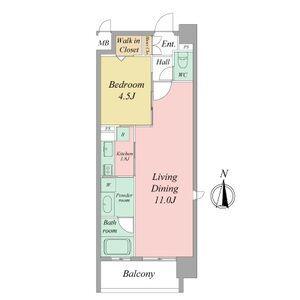 ALATO白壁(1LDK/11階)の間取り写真
