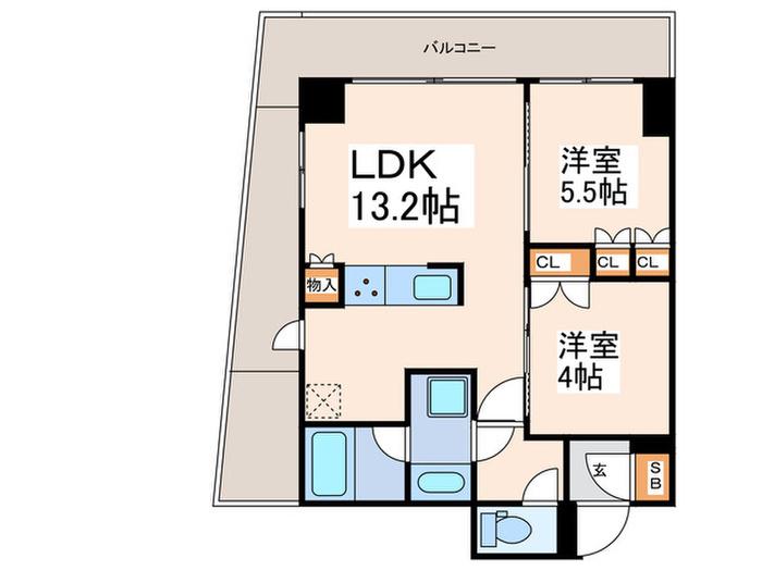 BRILLIA IST町屋(2LDK/12階)の間取り写真
