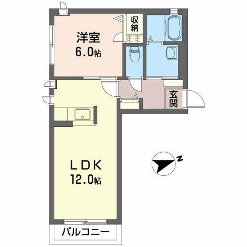シャーメゾンサリーA(1LDK/2階)の間取り写真