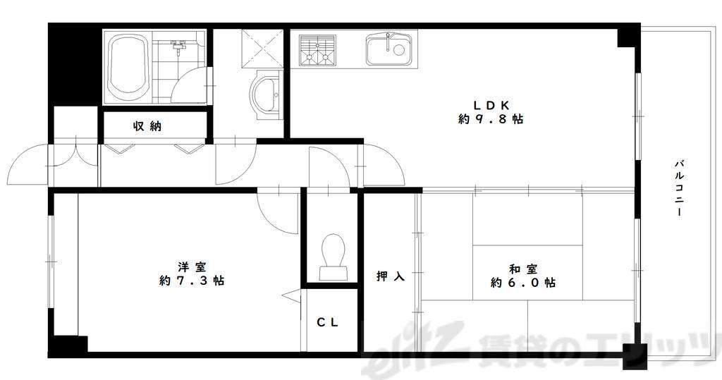 ドリーム大桐(2LDK/1階)の間取り写真