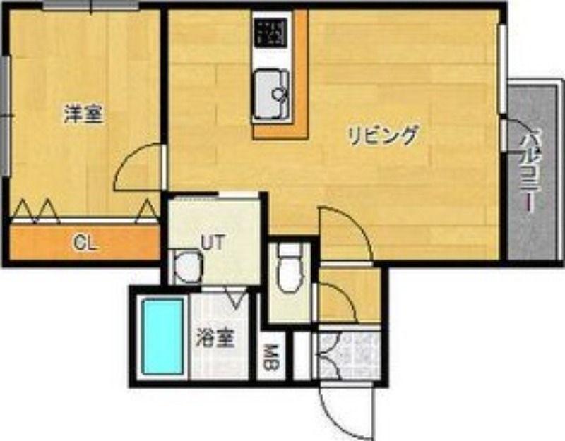 シュクレ(1LDK/3階)の間取り写真