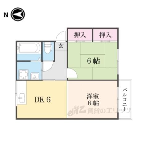 さくらハイツ(2DK/1階)の間取り写真
