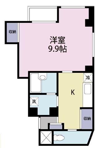 YKマンション(1K/3階)の間取り写真