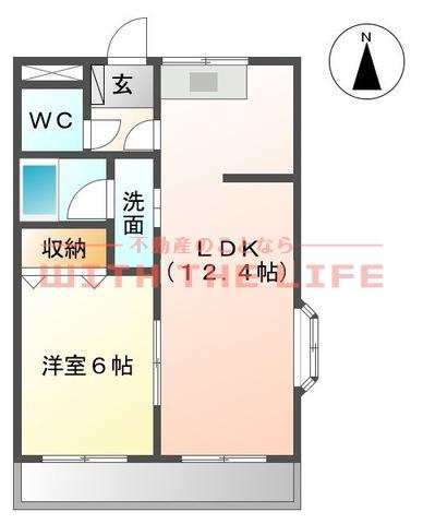 プロニティー小森野II(1LDK/2階)の間取り写真