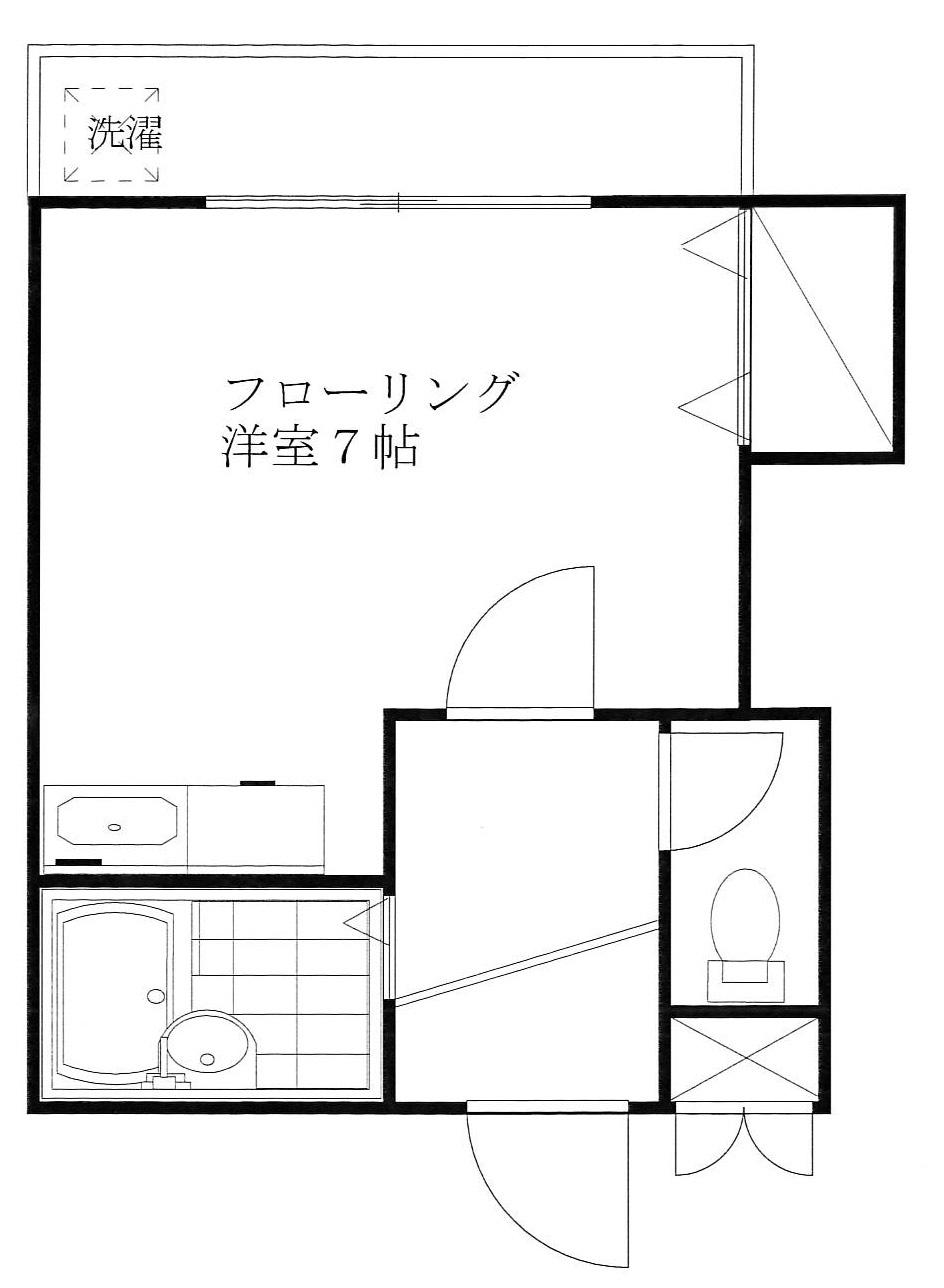 二子2丁目アパート(1K/2階)の間取り写真