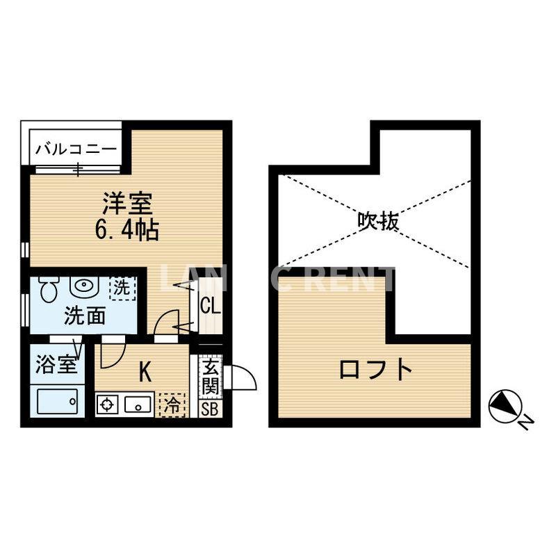 HAPPINESS HILLS(1K/1階)の間取り写真