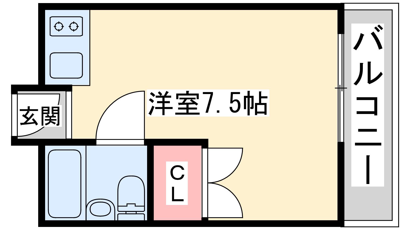 本庄アーバンハウス(ワンルーム/5階)の間取り写真