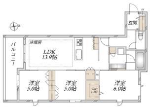 VESTA(3LDK/3階)の間取り写真