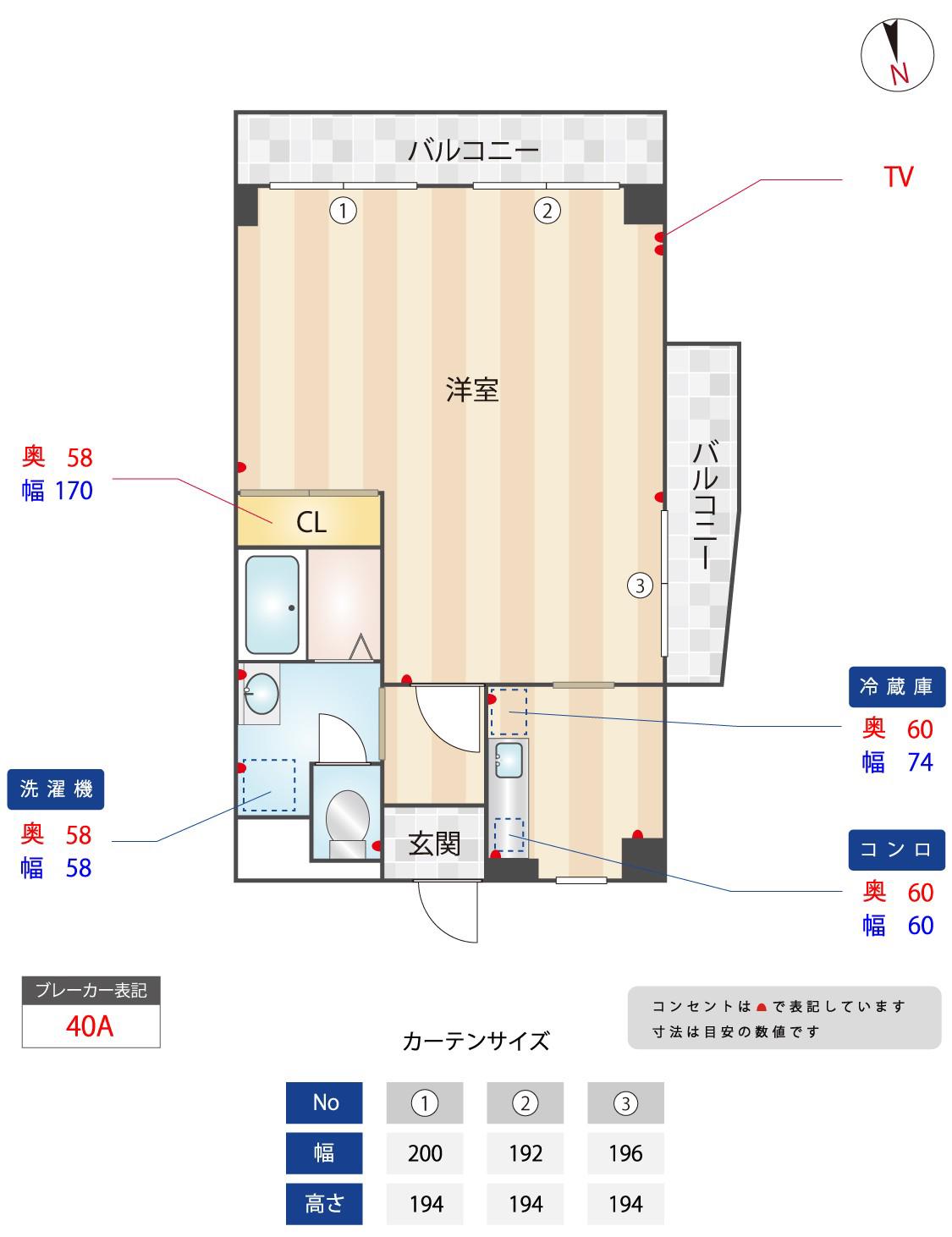 サンリッチ大濠(1DK/4階)の間取り写真