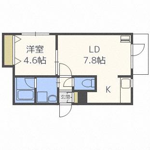 ブラスト麻生(1LDK/3階)の間取り写真