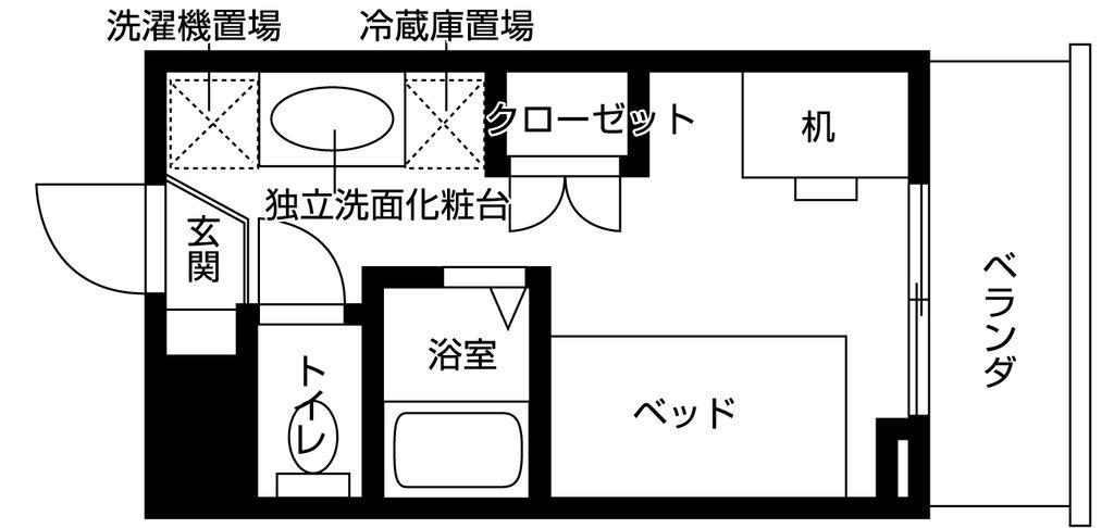KDXレジデンス八王子大塚(ワンルーム/3階)の間取り写真