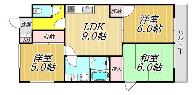 コーディアルグラン(3LDK/1階)の間取り写真
