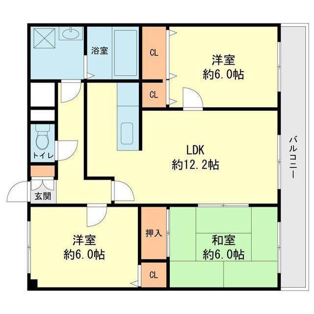 サピエンツァ太宰府(3LDK/3階)の間取り写真
