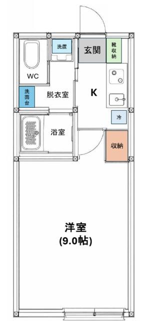 REVIO陣屋(1K/2階)の間取り写真