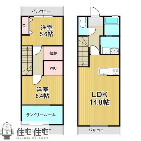 CURAR-クレル-(2LDK/1階)の間取り写真