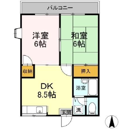 Mコーポ(2DK/1階)の間取り写真