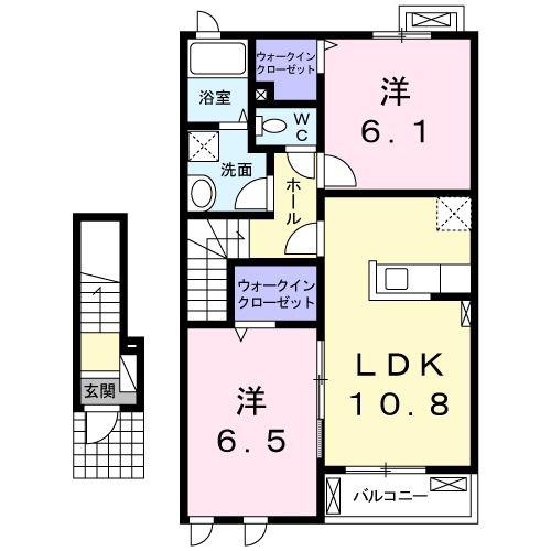 パエゼ・ナティーオ(2LDK/2階)の間取り写真