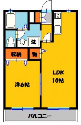 コーポ伊藤(1LDK/2階)の間取り写真