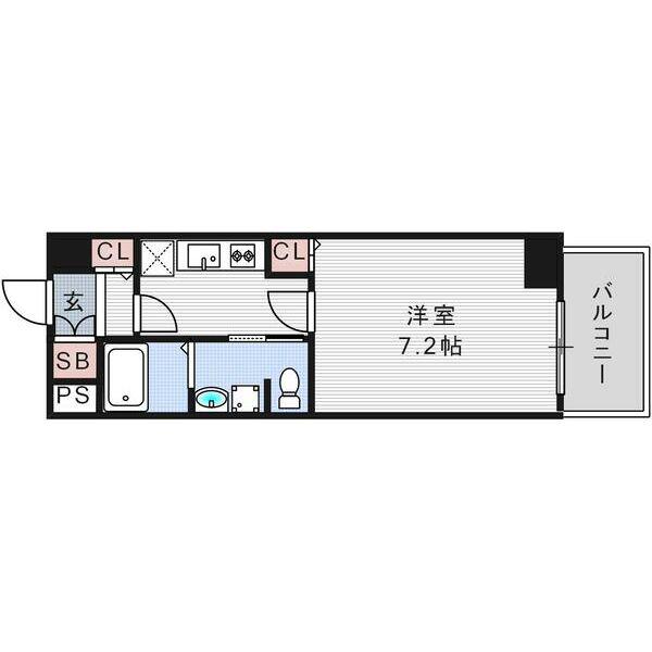 ノエラニー岸里(1K/7階)の間取り写真