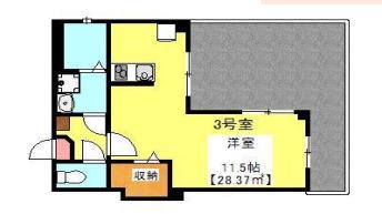 CREW HOUSE HIGASHIMATSUDO(1K/1階)の間取り写真