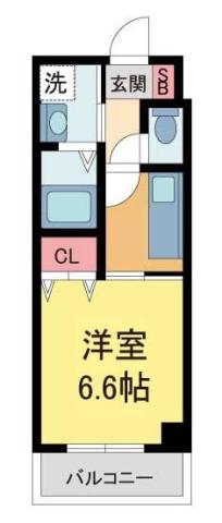 グランデトワールIII(1K/2階)の間取り写真