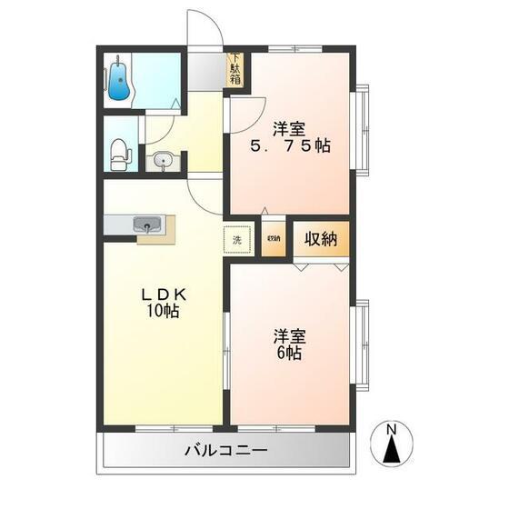 ラシーヌ(2LDK/1階)の間取り写真
