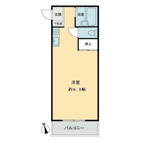 メゾンド西宝町(ワンルーム/2階)の間取り写真