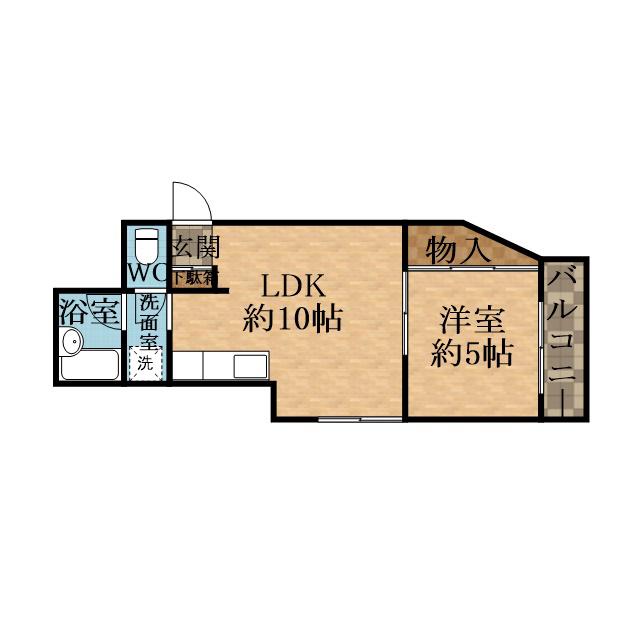 アドニスコート(1LDK/1階)の間取り写真