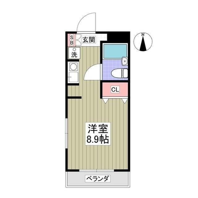 草加TSハウス(ワンルーム/2階)の間取り写真